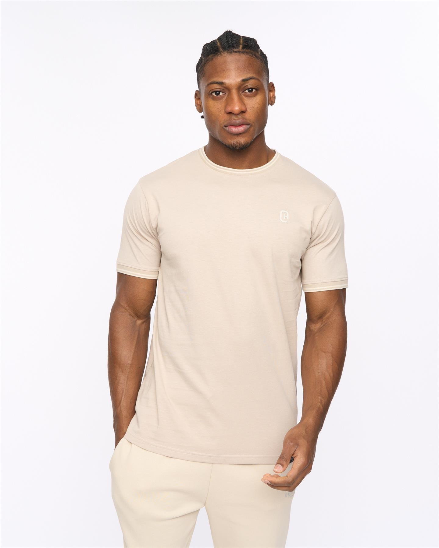 Crosshatch Preece Men's T-Shirt | T-Shirt  | Light Stone / Beige  | UK Size XL