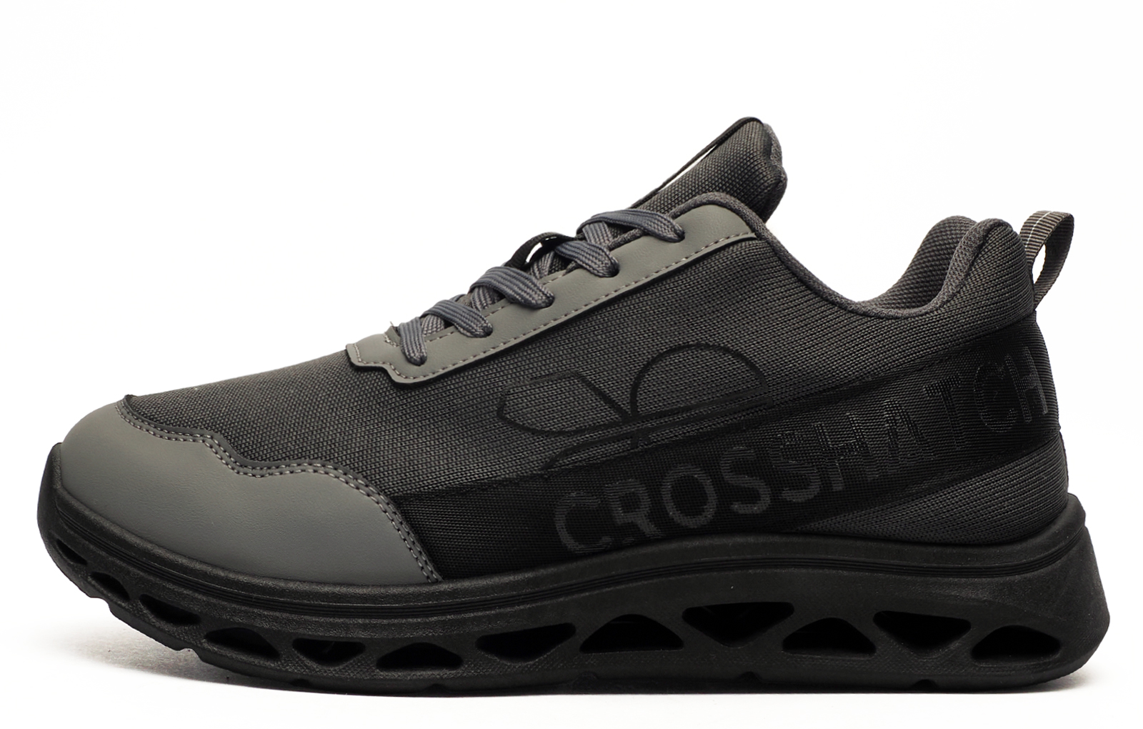 Crosshatch Jesmond Ultimate Men's Trainers Size: 11 Colour : Darkest Grey / Black