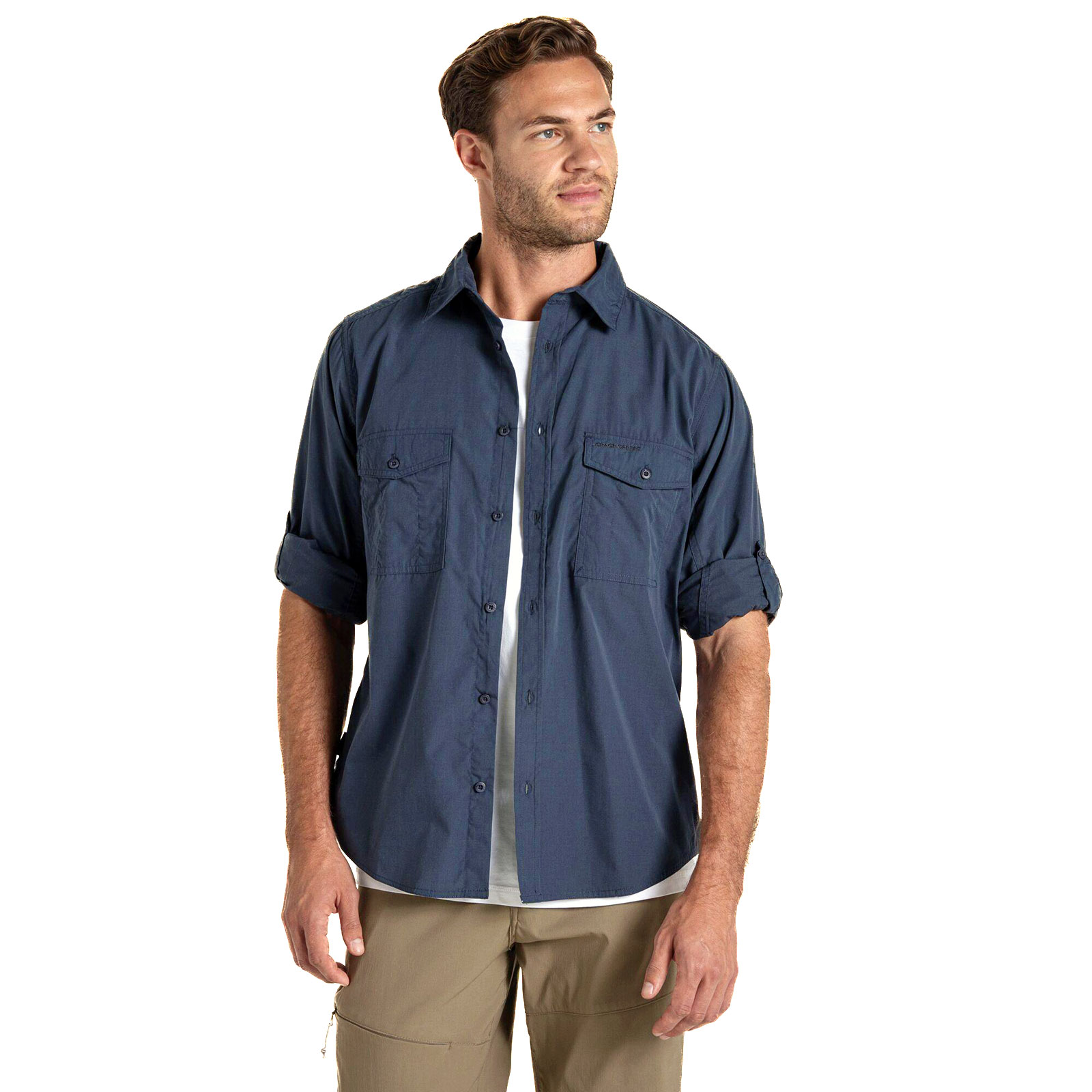 Craghoppers Kiwi Men's Long Sleeve Shirt Men's Trainers, Size XxXL In Ombre Blue Colour : Ombre Blue