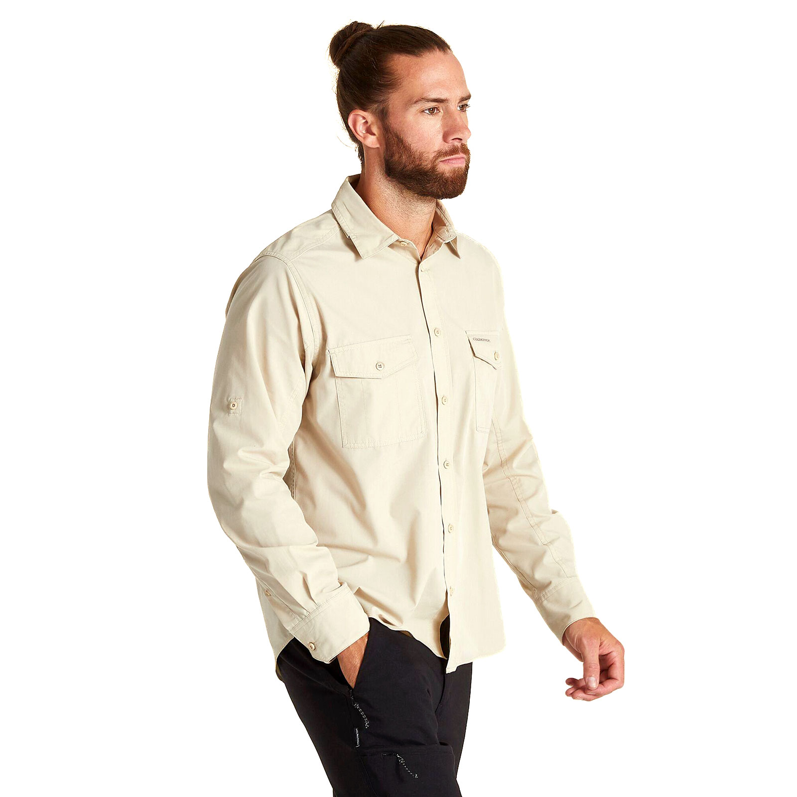 Craghoppers Kiwi Men's Long Sleeve Shirt Men's Trainers, Size XxXL In Oatmeal Colour : Oatmeal