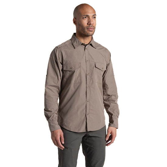 Craghoppers Kiwi Ii Men's Long Sleeve Shirt Men's Trainers, Size M In Pebble