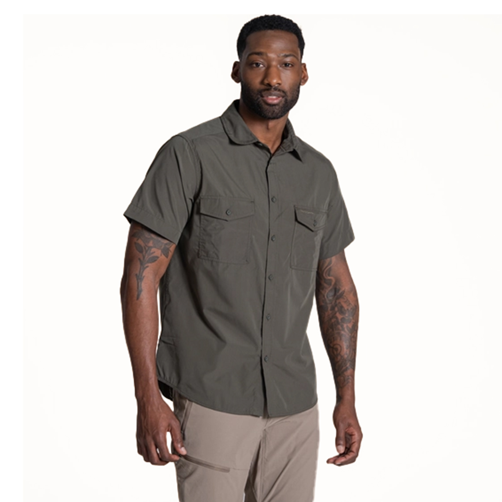 Craghoppers Kiwi Ii Men's Short Sleeve Shirt Men's Trainers, Size XXL In Cedar