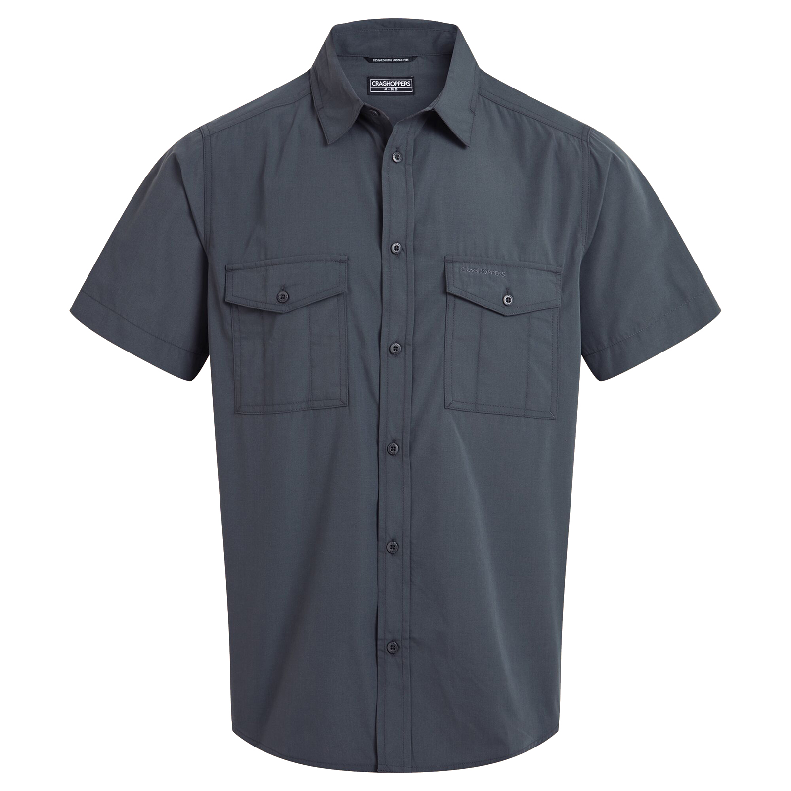 Craghoppers Kiwi Ii Men's Short Sleeved Shirt Men's Trainers, Size L In Dark Grey