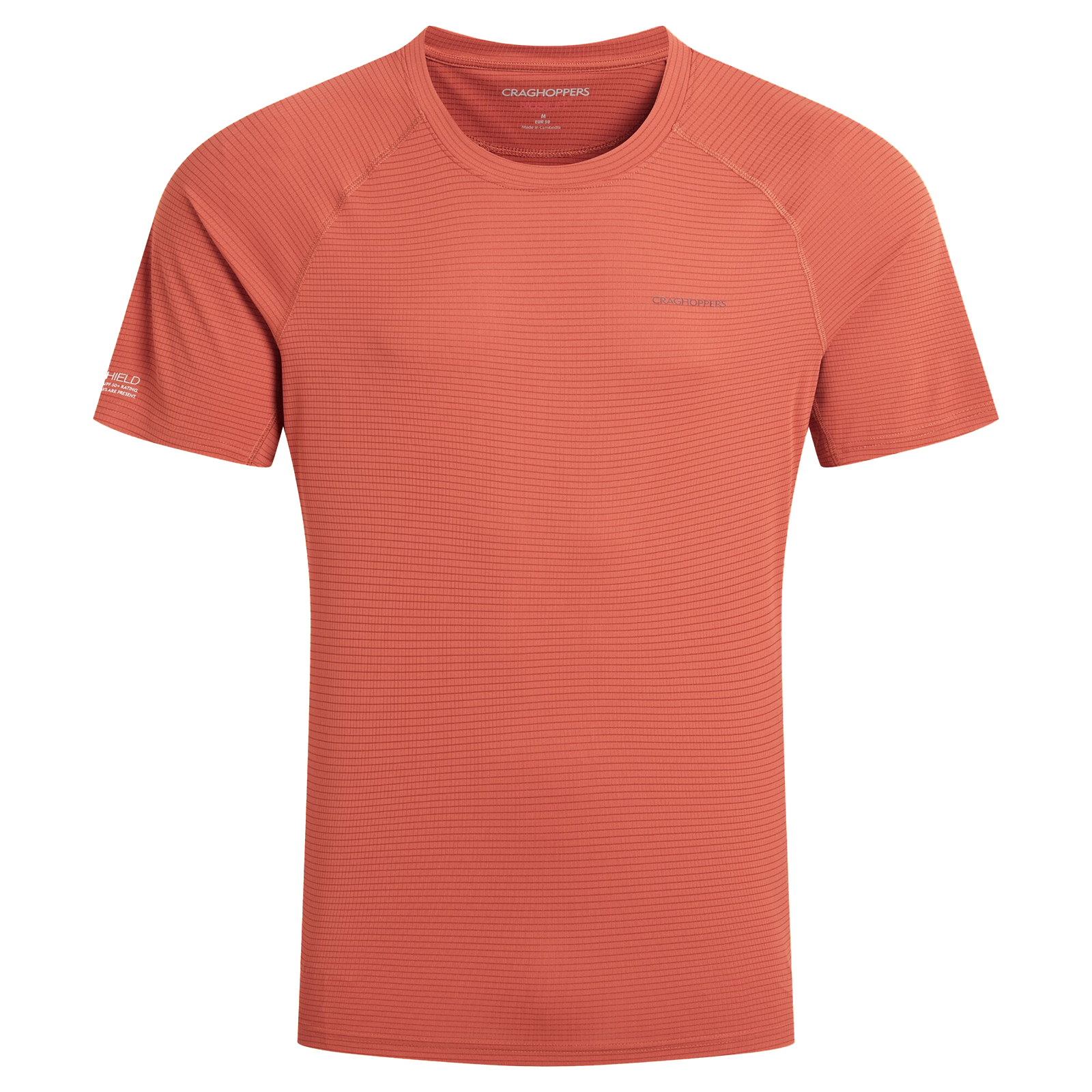 Craghoppers Nosilife Solarshield+ Men's Short Sleeve T-Shirt | T-Shirt  | Dark Sahara  | UK Size Small