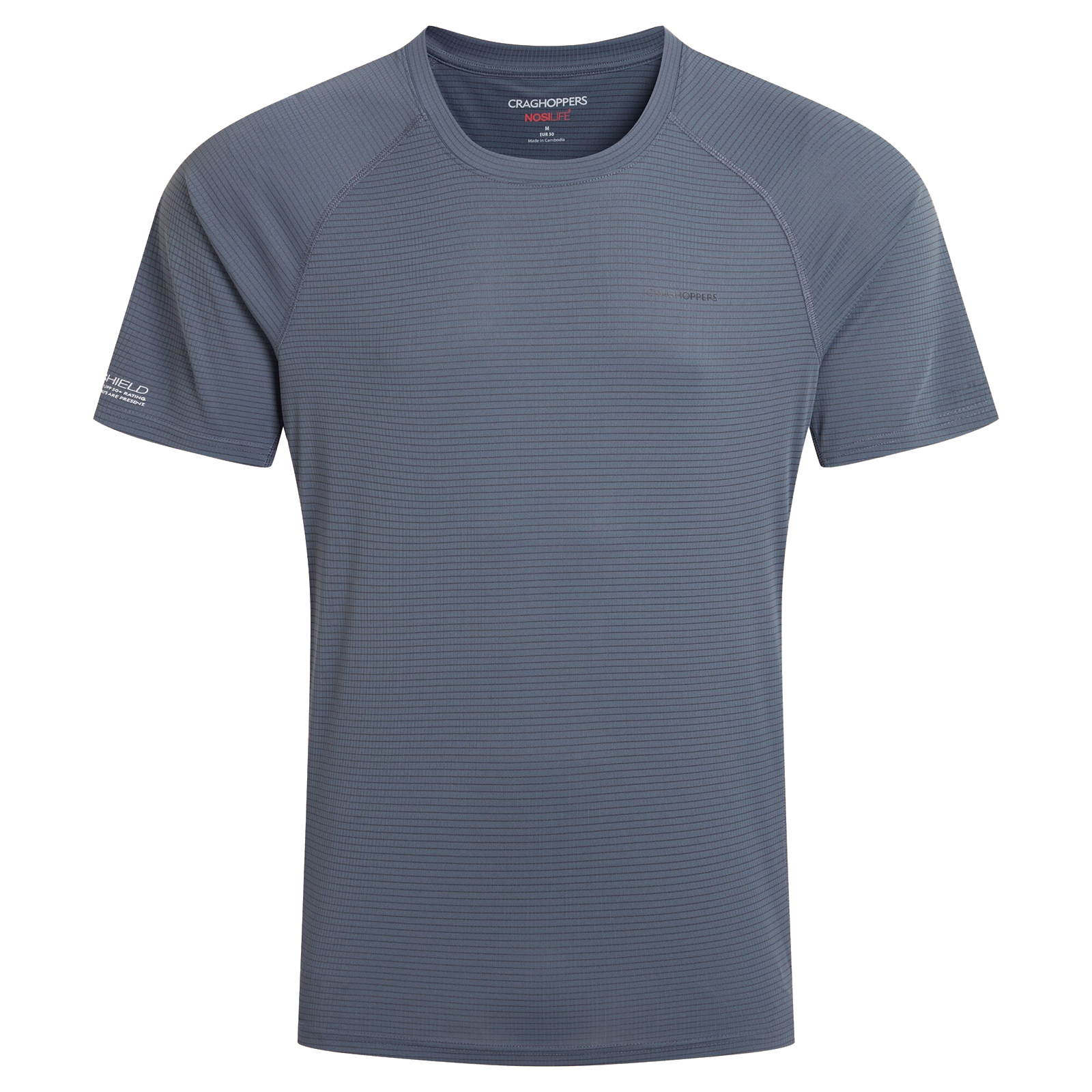 Craghoppers Nosilife Solarshield+ Men's Short Sleeve T-Shirt | T-Shirt  | Dark Pewter  | UK Size Medium