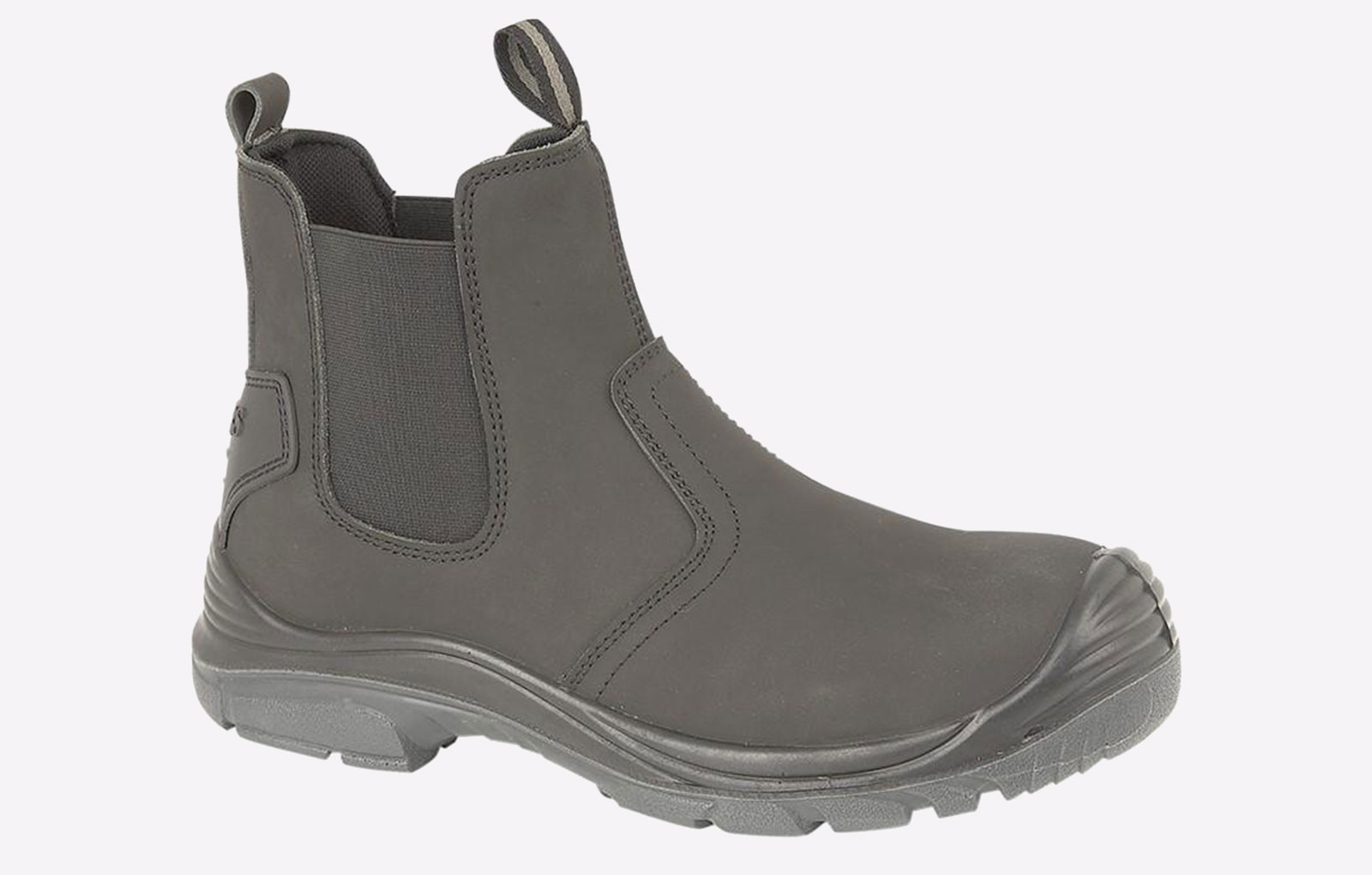 Grafters Goodwin Safety Boot Leather Men's | Slip On Shoes  | Black  | UK Size 6.5