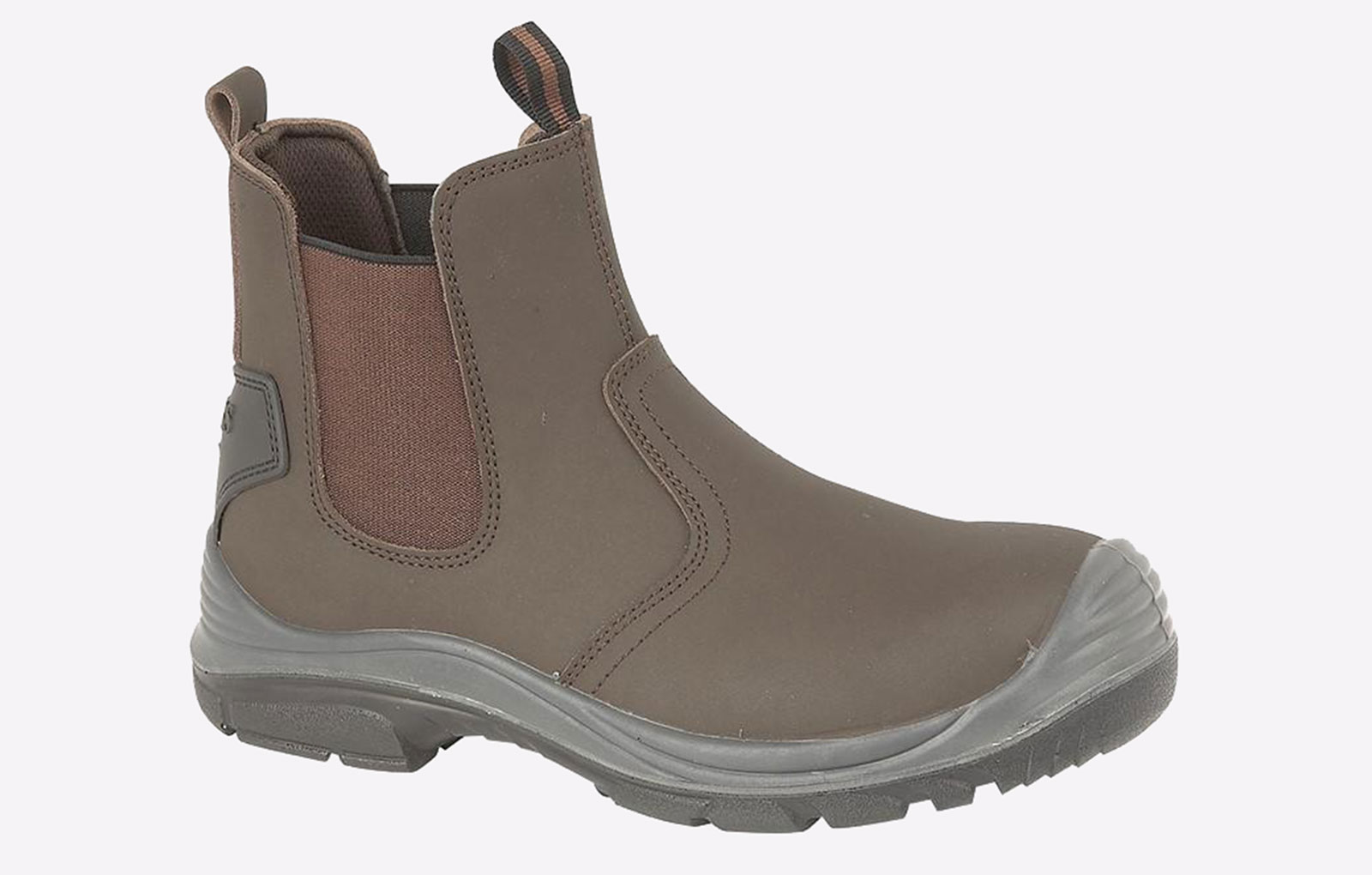 Grafters Goodwin Safety Boot Leather Men's | Slip On Shoes  | Brown  | UK Size 9