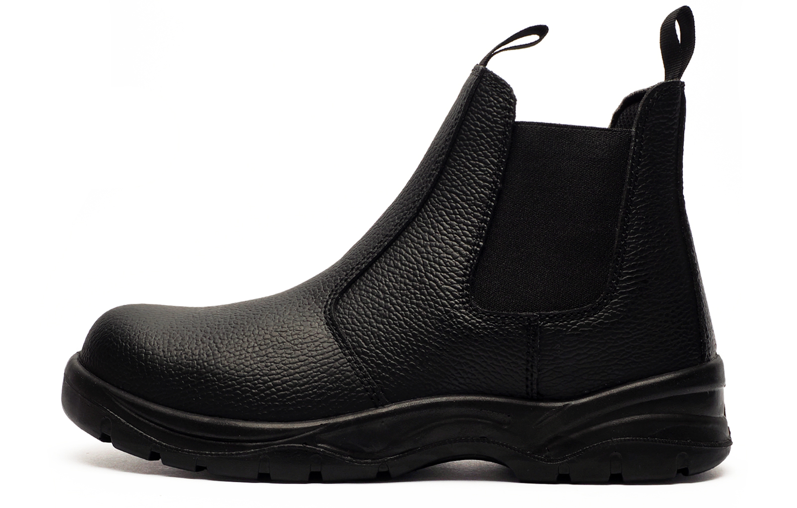Grafters San Diego Men's Leather Safety Boots | Slip On Shoes  | Black  | UK Size 9