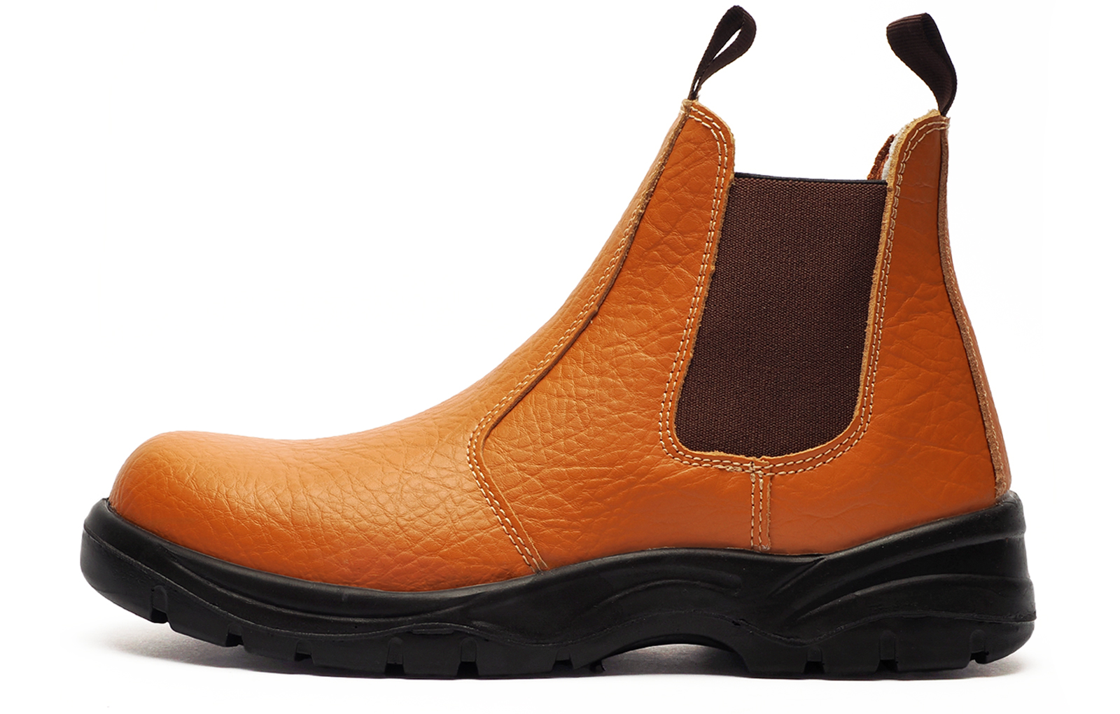 Grafters San Diego Men's Leather Safety Boots | Slip On Shoes  | Tan  | UK Size 9