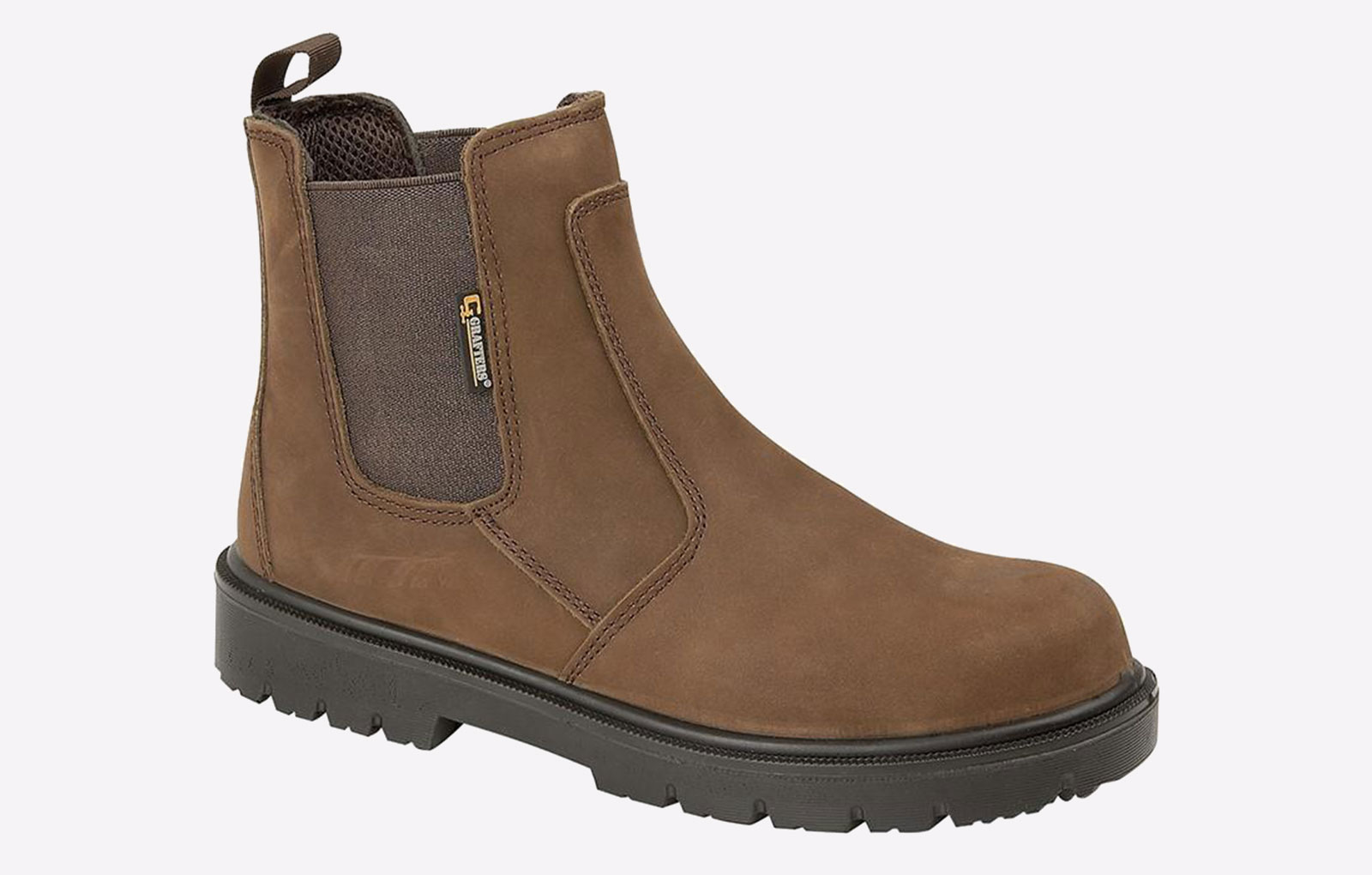 Grafters San Diego Water Resistant Safety Boots Men's | Slip On Shoes  | Brown  | UK Size 9.5