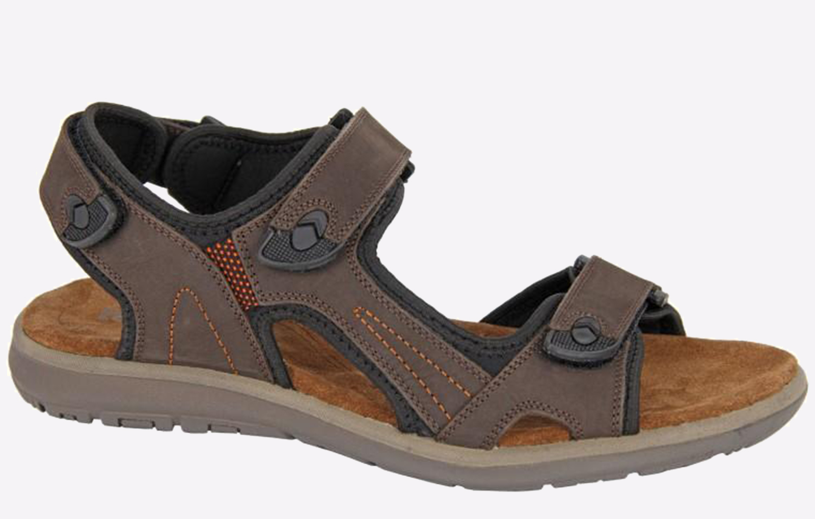 Roamers Freedom Men's Leather Sports Sandals Men's | Sandals  | True Brown  | UK Size 11