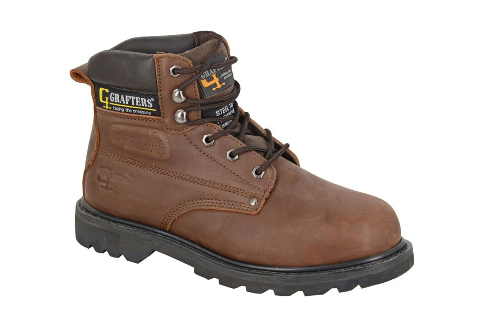 Grafters Medway Men's Safety Boots | Safety Boots  | Brown  | UK Size 9
