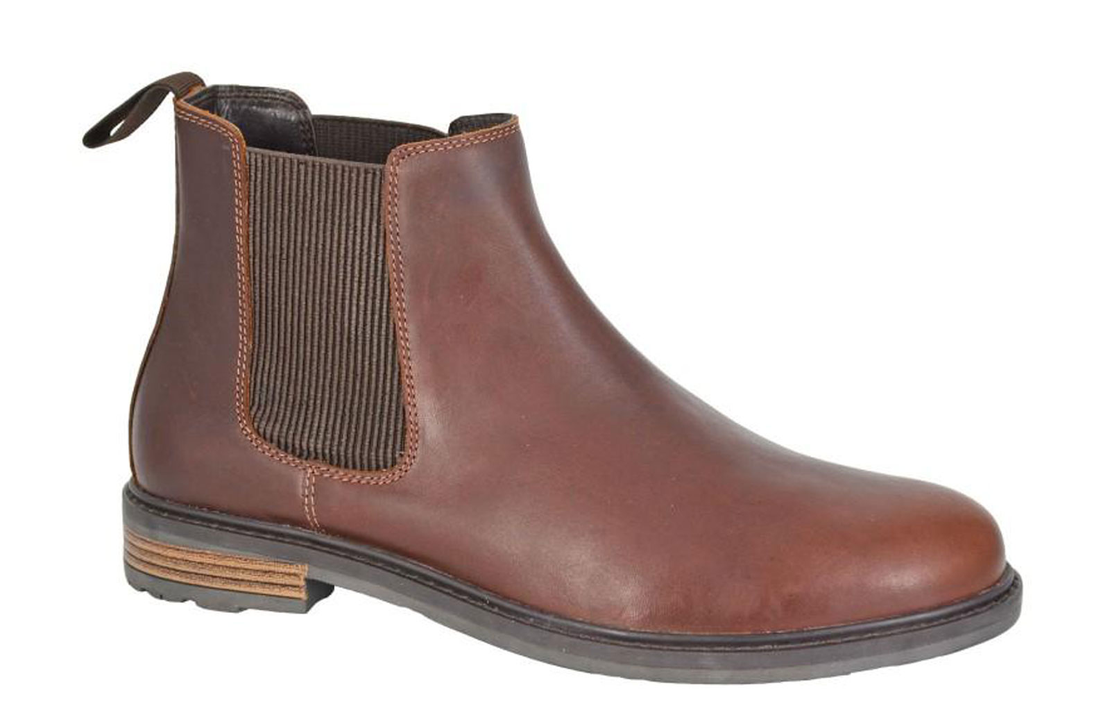 Roamers Stanton Men's Leather Boots | Slip On Shoes  | Brown  | UK Size 11