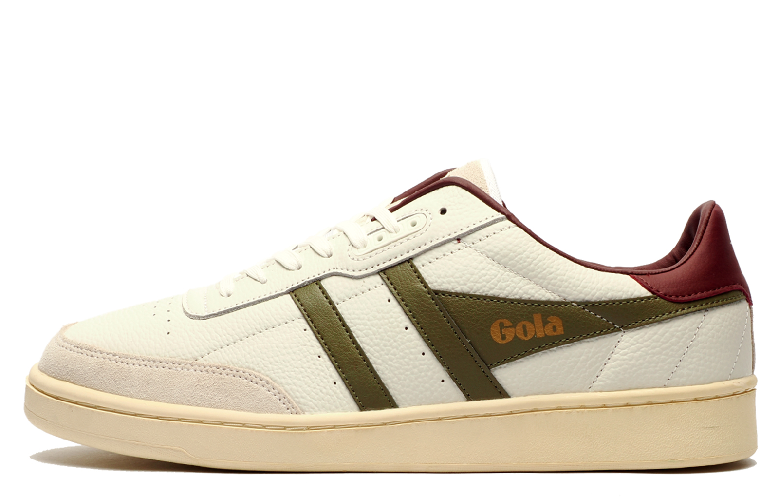 Gola Classics Contact Leather Men's Trainers  Size: 9 Colour : White / Khaki / Burgundy