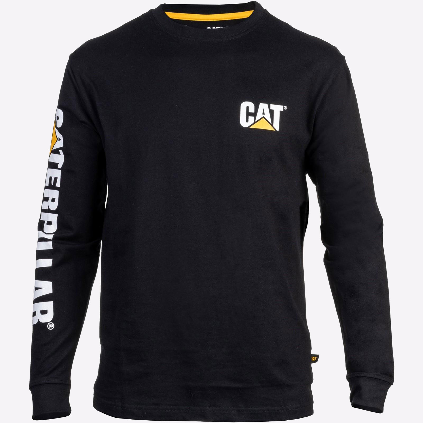Caterpillar Trademark Banner  Long Sleeve T-Shirt Mens - GRD-18496-27678-09