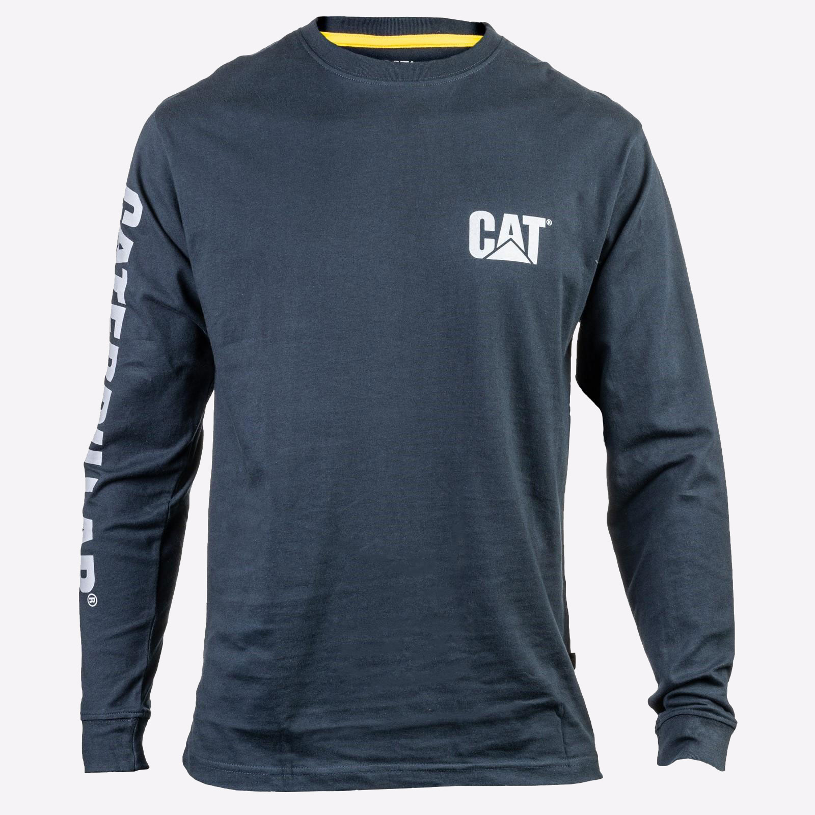 Caterpillar Trademark Banner Long Sleeve T-Shirt Mens - GRD-18496-38213-09