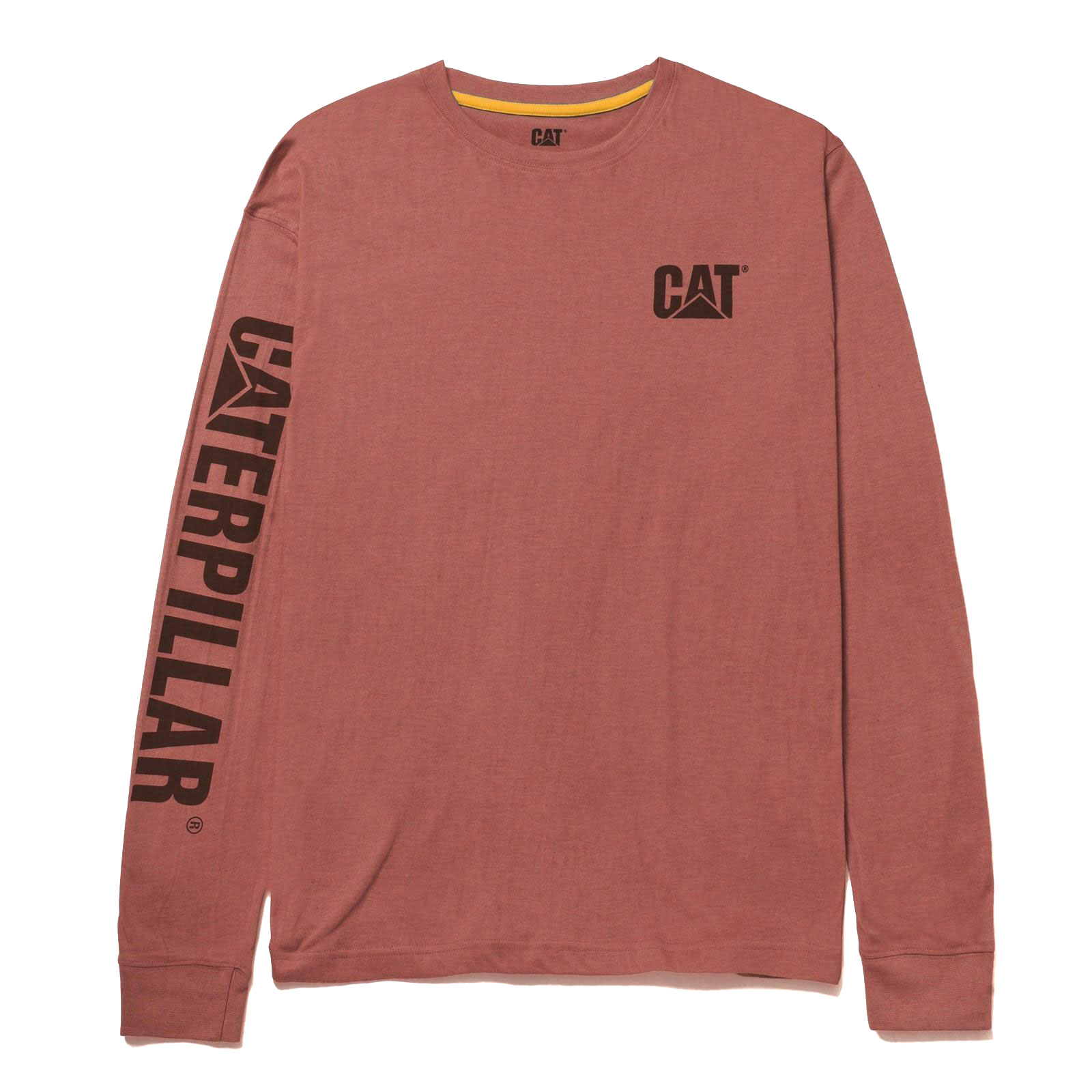 Caterpillar Trademark Banner Long Sleeve T-Shirt Men's | T-Shirt  | Brick  | UK Size 4XL