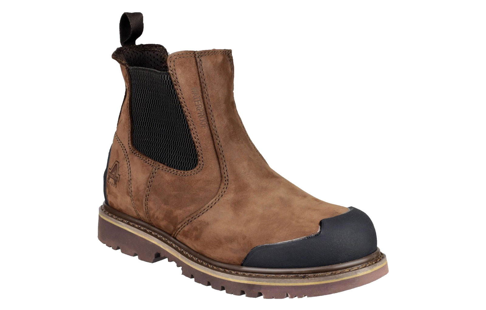 Amblers Fs225 Waterproof Chelsea Safety Boot Men's | Safety Boots  | Brown  | UK Size 12