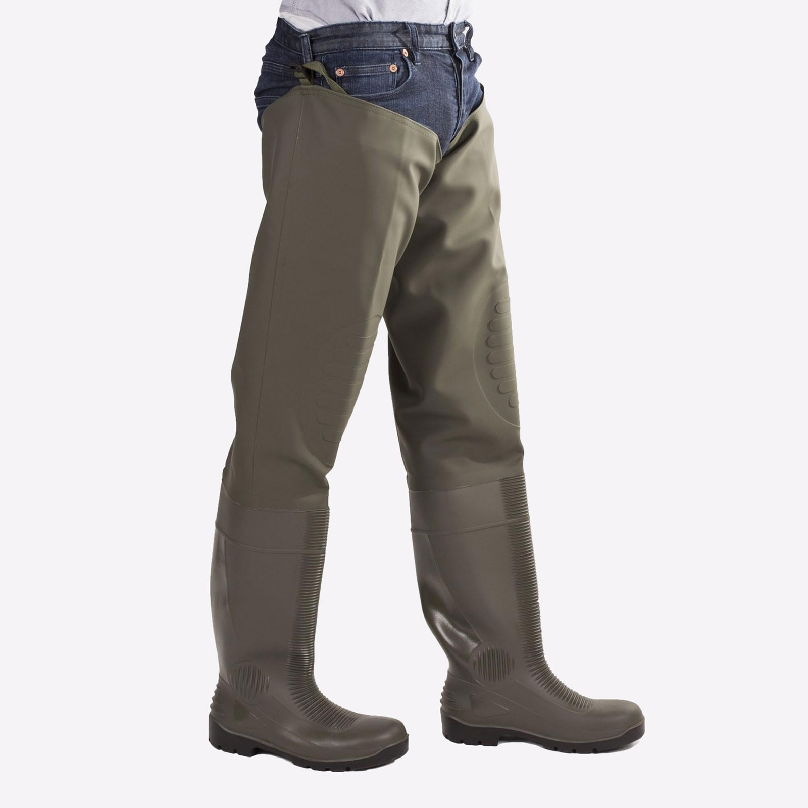 Amblers Safety Forth Waterproof Thigh Safety Wader Men's | Safety Footwear  | Green  | UK Size 12