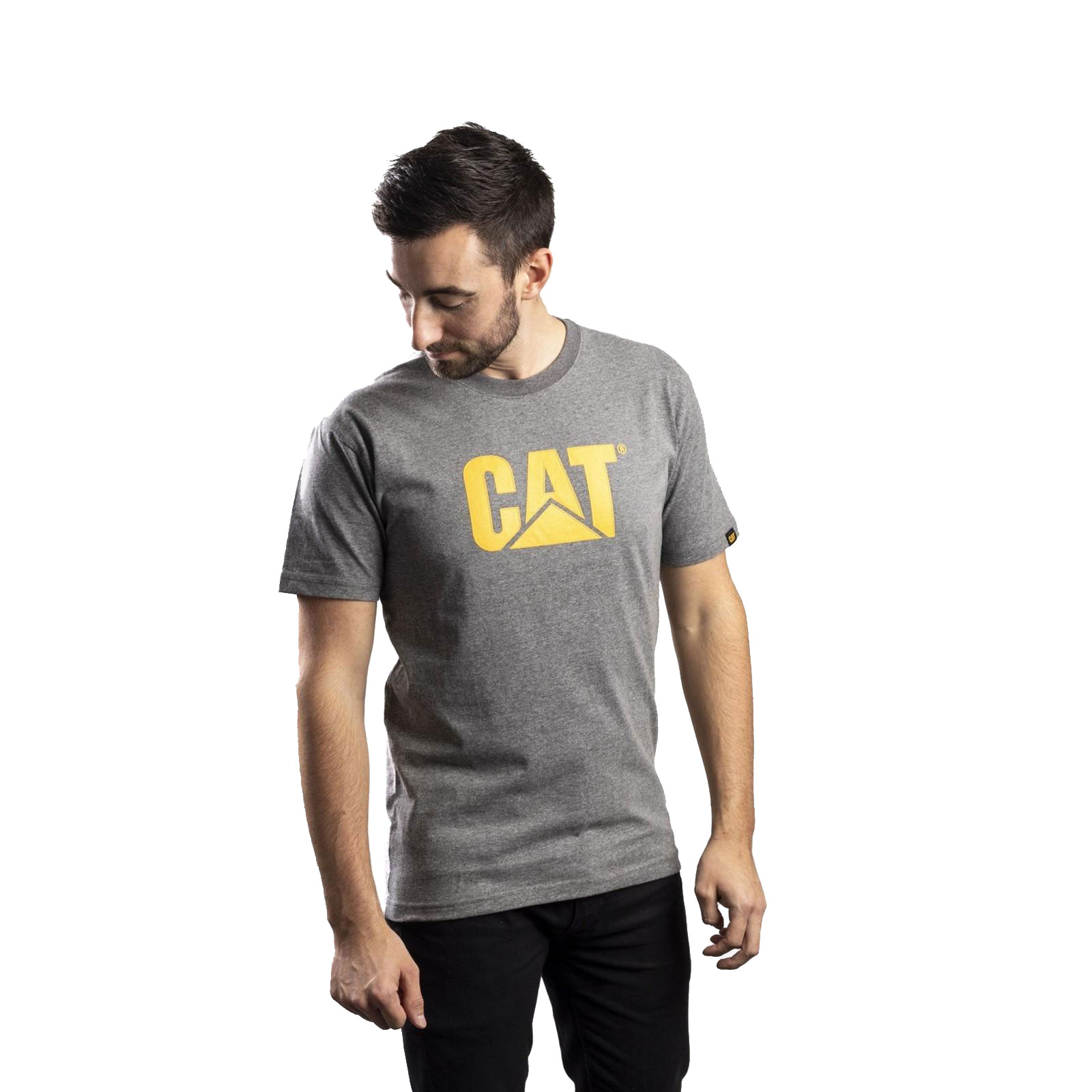 Caterpillar Trademark Logo T-Shirt Men's | T-Shirt  | Dark Heather Grey  | UK Size 4XL