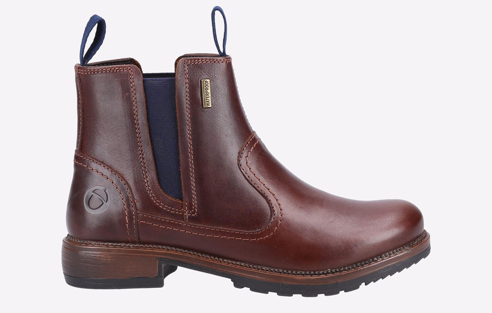 Cotswold Laverton Memory Foam Womens Leather Boots | Boots  | Brown / Navy  | UK Size 7