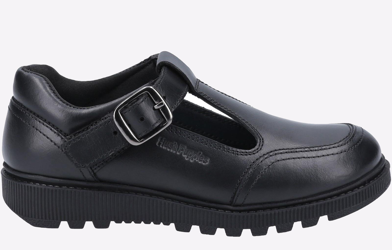 Hush Puppies Kerry Leather Kids Senior Girls | School Shoes  | Black  | UK Size 5