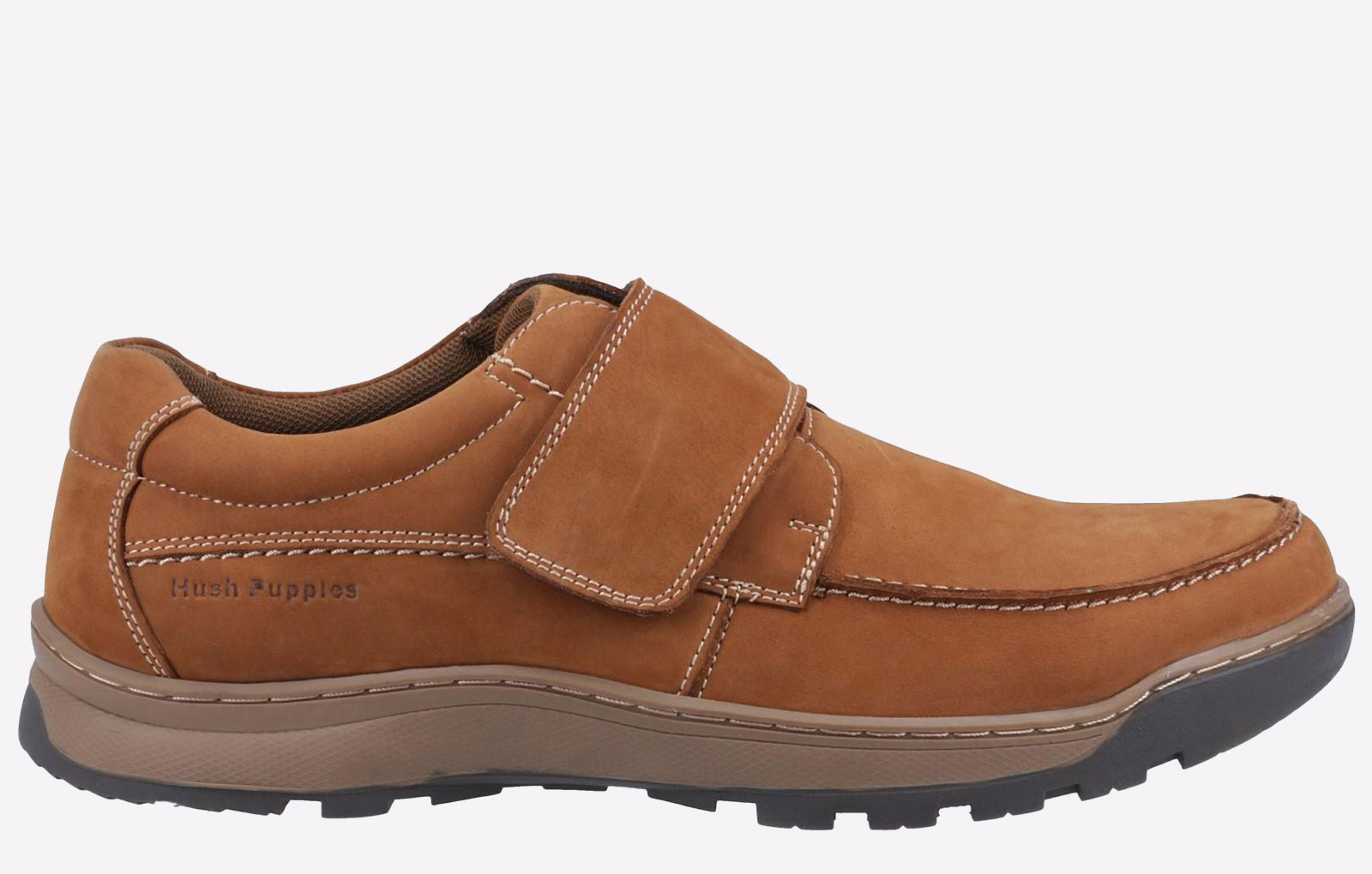 Hush Puppies Casper Comfort Strap Memory Foam Men's Shoes Men's Trainers, Size 10 In Tan Nubuck