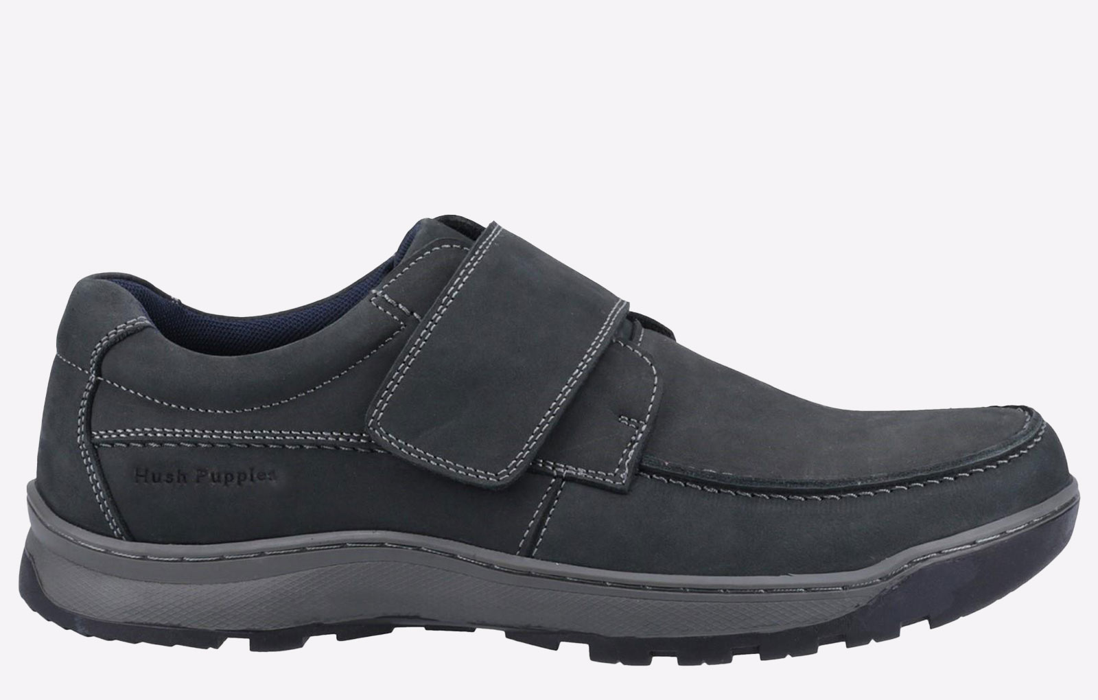Hush Puppies Casper Comfort Strap Memory Foam Men's Shoes Men's Trainers, Size 7 In Navy Nubuck
