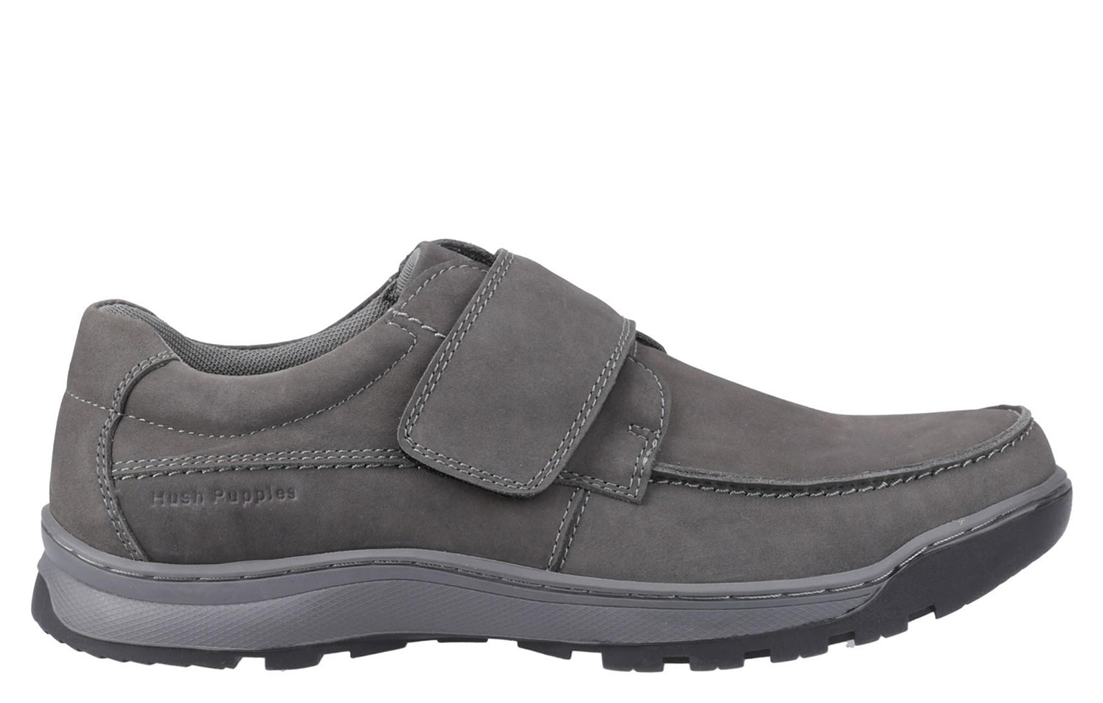 Hush Puppies Casper Comfort Strap Memory Foam Men's Shoes Men's Trainers, Size 10 In Grey Nubuck