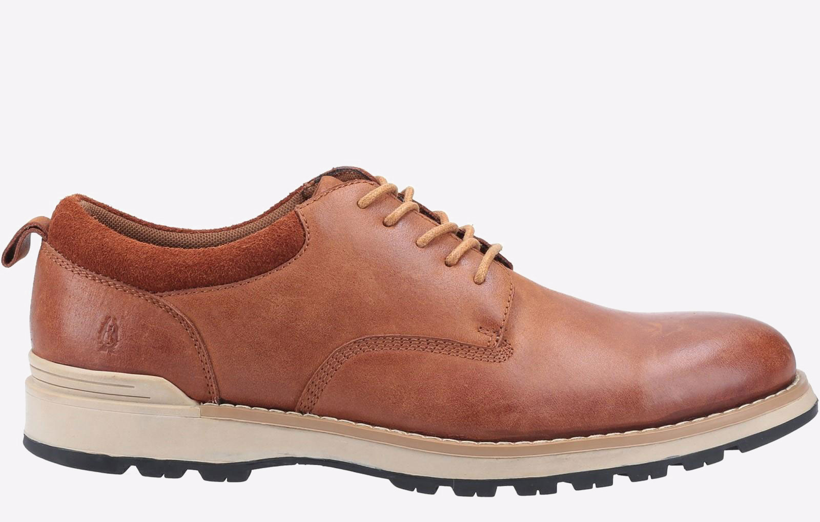 Hush Puppies Dylan Leather Memory Foam Men's Shoes Men's Trainers, Size 12 In Tan