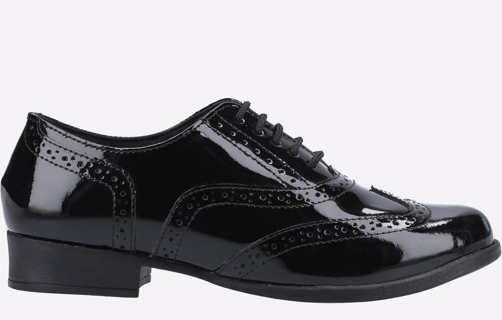 Hush Puppies Kada Senior Patent Girls Womens School Shoes | School Shoes  | Patent Black  | UK Size 5