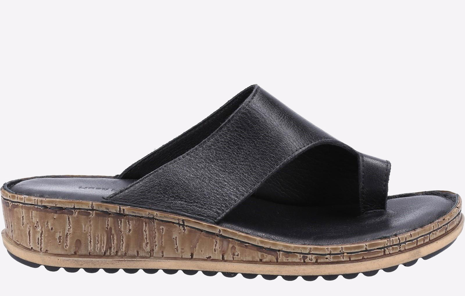 Hush Puppies Elissa Leather Sandals Womens | Slip On Shoes  | Black  | UK Size 6