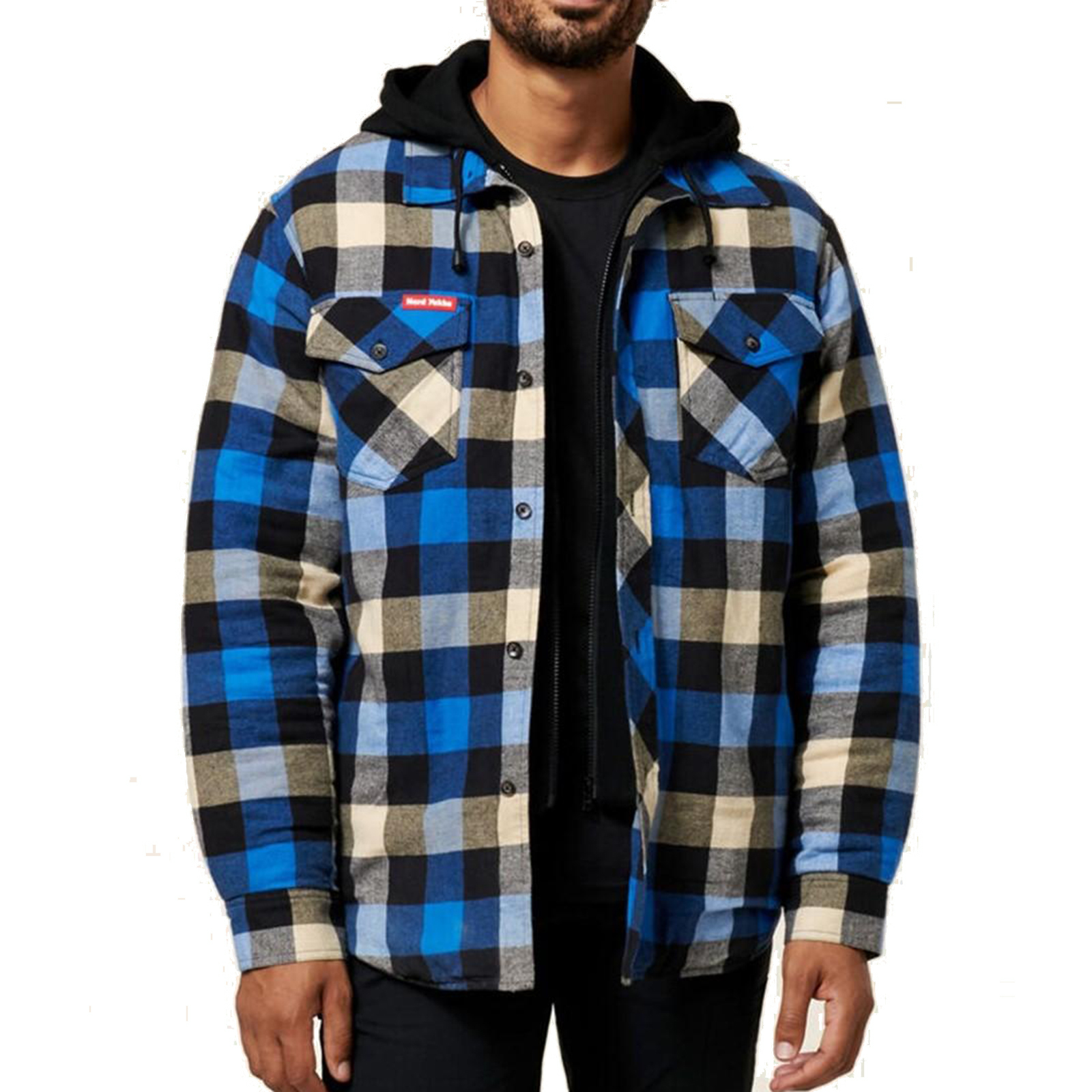 Hard Yakka Flannel Shacket Men's Trainers, Size Med In Blue