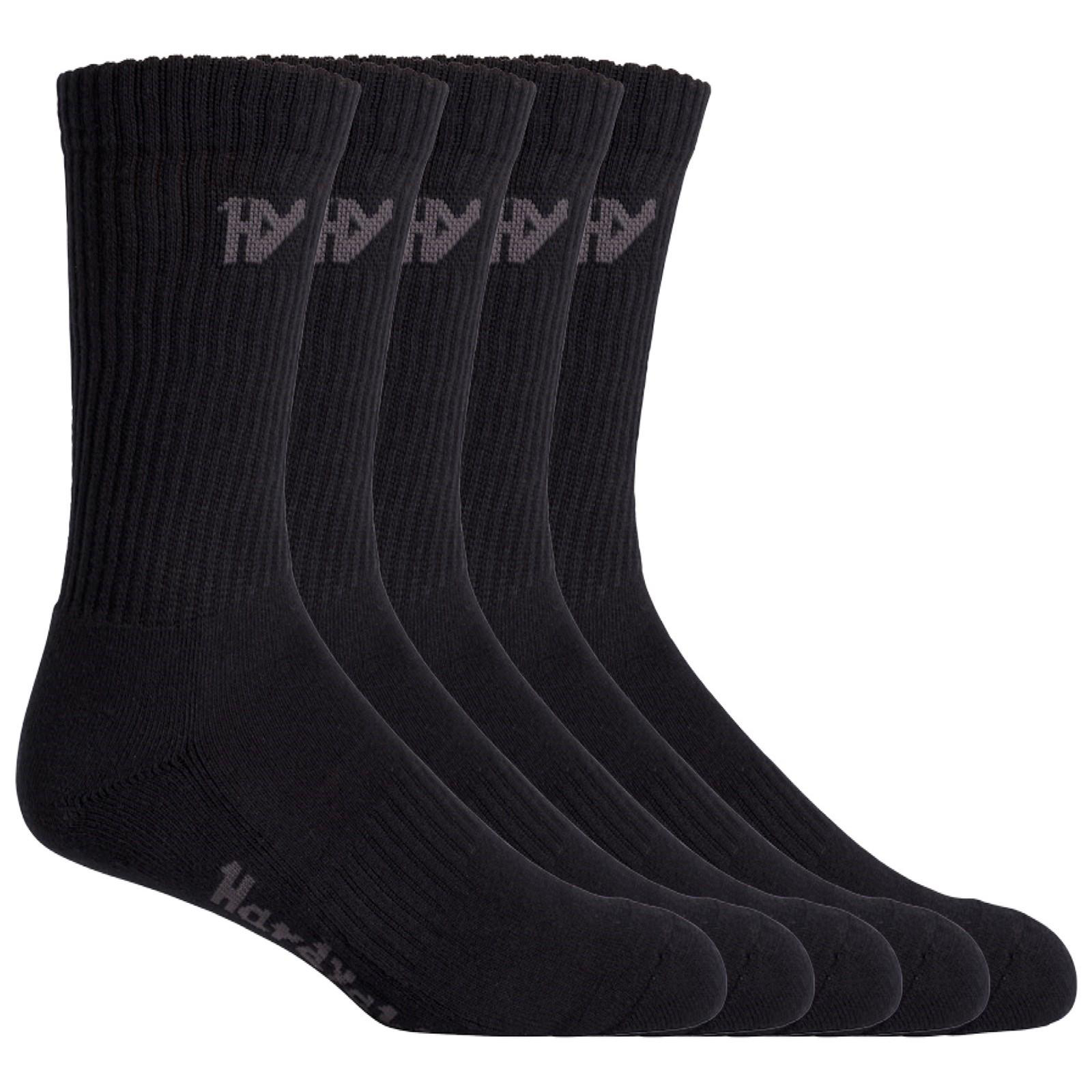 Hard Yakka Crew Worksocks Men's (5 Pack) Men's Trainers, Size One Size In Black