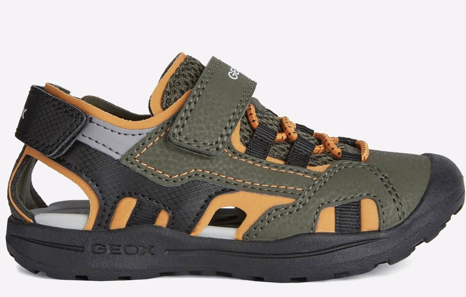 Geox Vaniett Kids Boys Shoes Trainers  Size: 3 Colour : Military/Orange