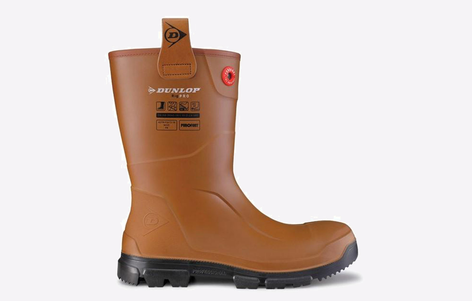 Purofort Rigpro Full Safety Waterproof Wellington Men's | Safety Footwear  | Brown/Black  | UK Size 9