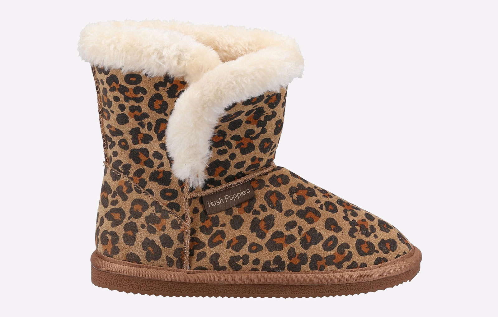 Hush Puppies Ashlynn Kids Slipper Boots | Slippers  | Leopard  | UK Size 1