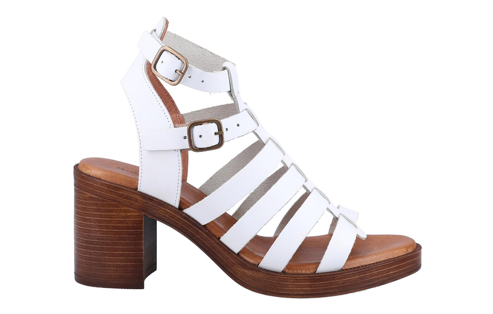 Hush Puppies Gloria Gladiator Womens Leather Sandal | Sandals  | White  | UK Size 8