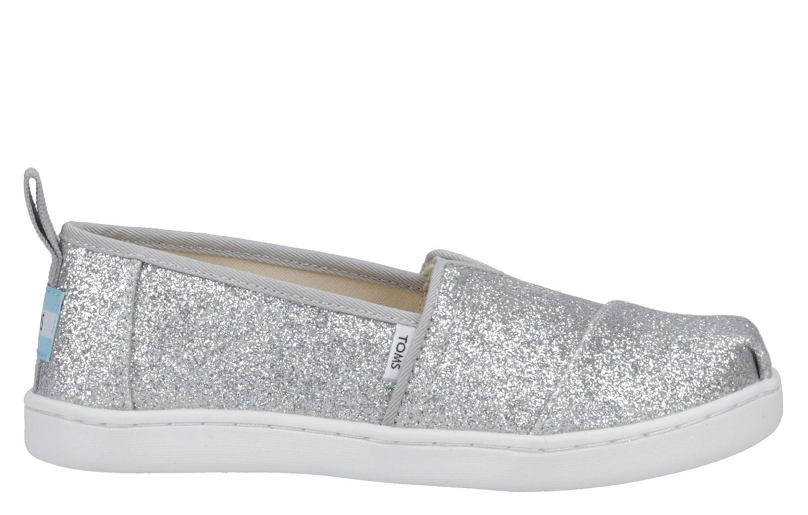 Toms Alpargata Kids Girls Slip On Shoe | Slip On Shoes  | Silver  | UK Size 13