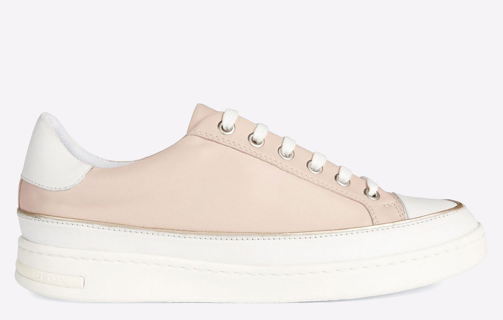 Geox D Jaysen A Womens Shoes Trainers, Size 7.5 In Nude/White