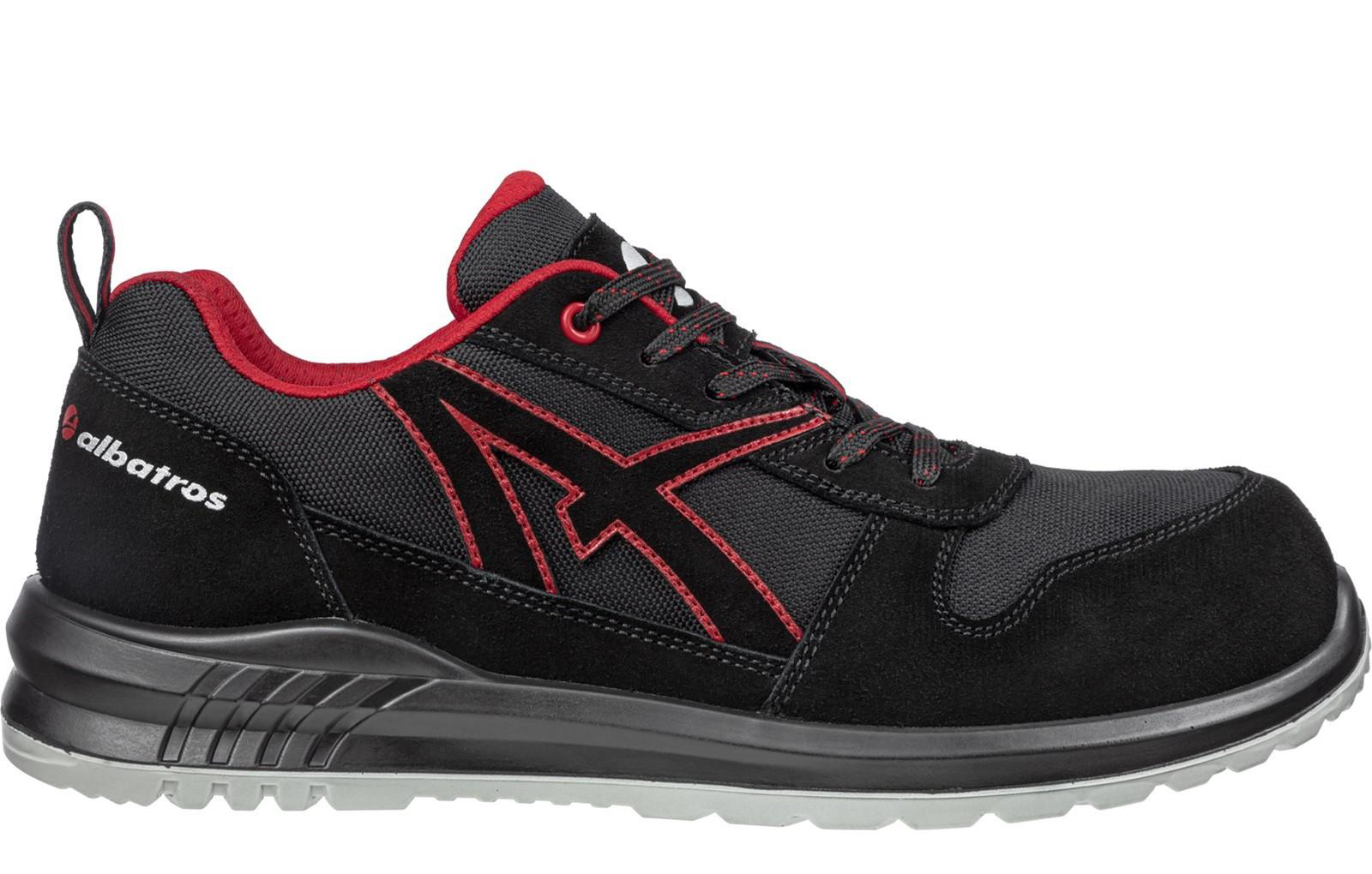 Albatros Clifton Safety | Slip On Shoes  | Black/Red  | UK Size 11