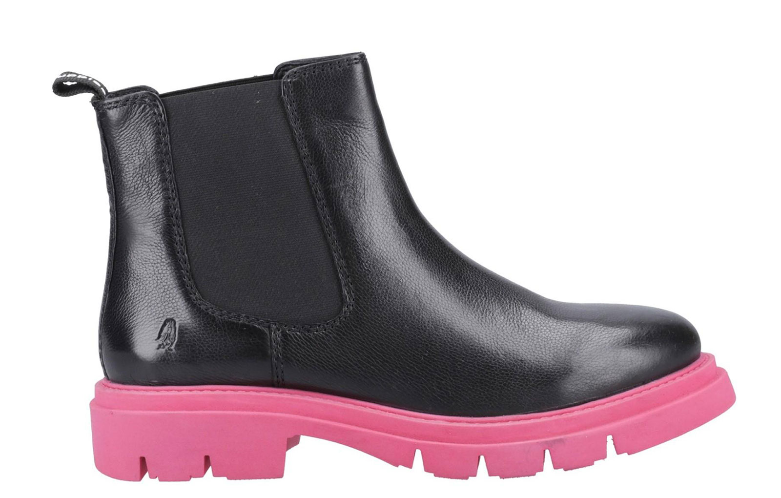 Hush Puppies Raya Memory Foam Womens Chelsea Boots | Slip On Shoes  | Black/Pink  | UK Size 3