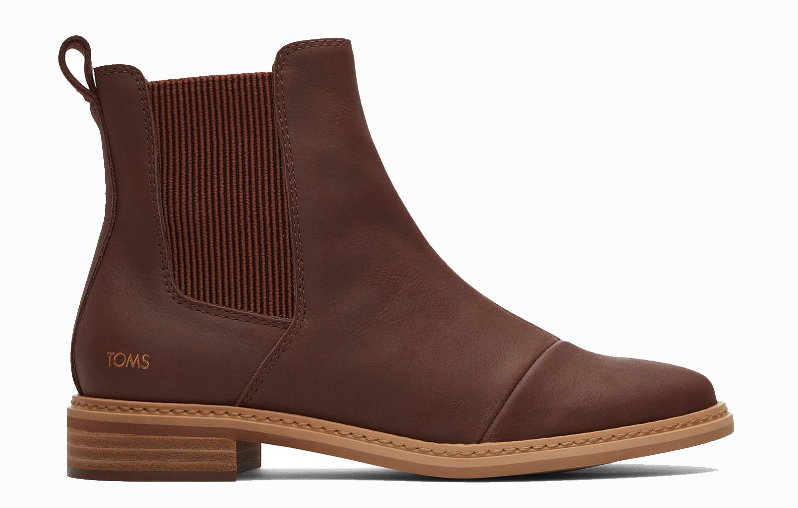 Toms Charlie Leather Womens Boots | Slip On Shoes  | Chestnut  | UK Size 5