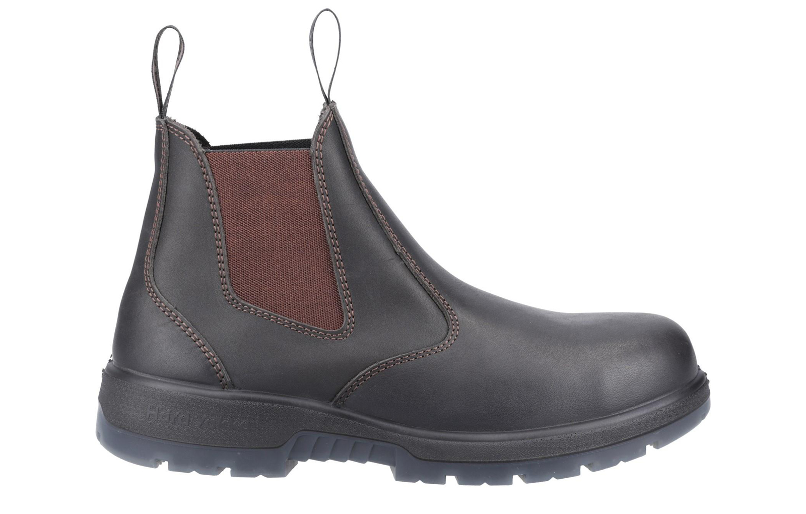 Hard Yakka Outback Safety Dealer Boots Unisex | Slip On Shoes  | Brown  | UK Size 13
