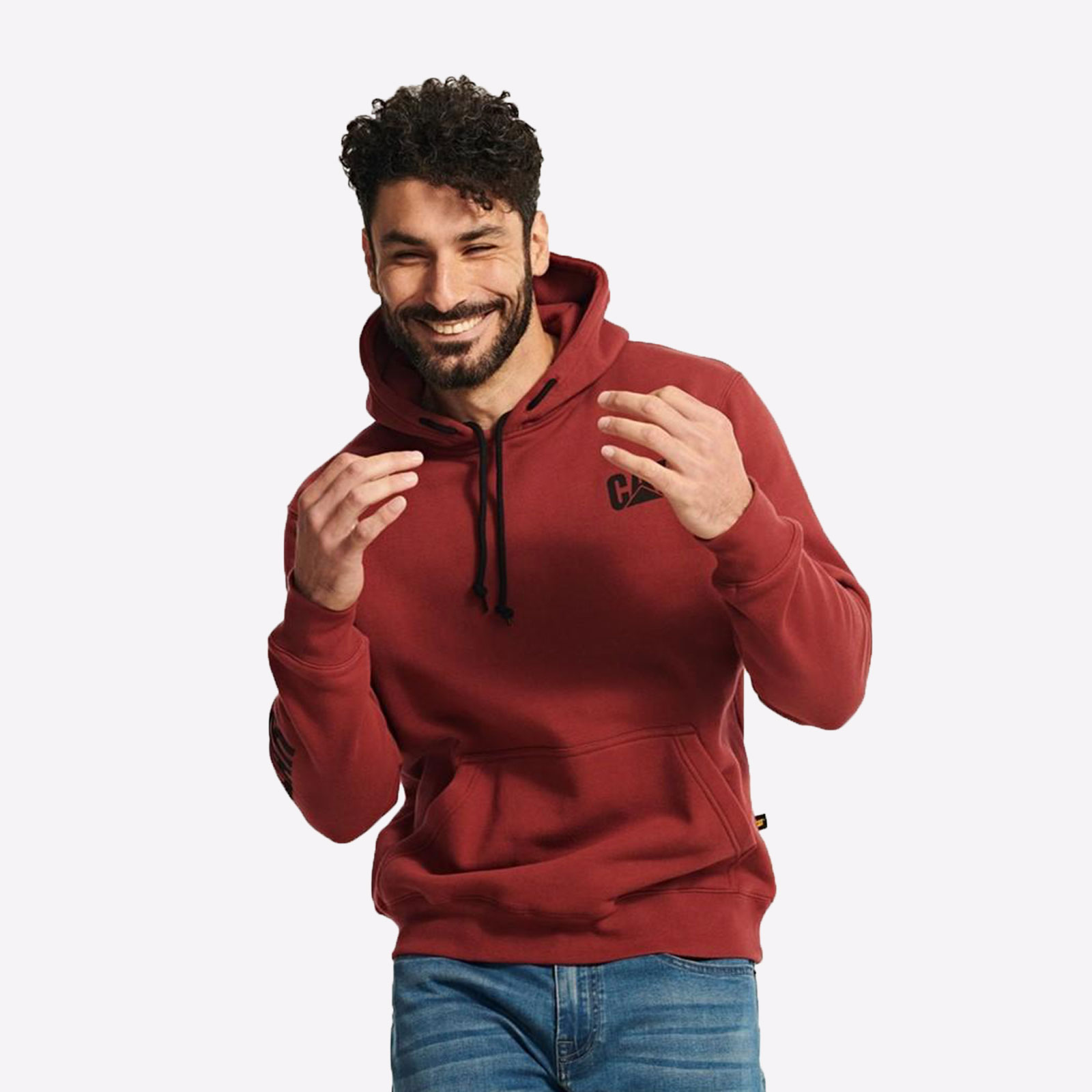 Caterpillar Trademark Banner Hoodie Sweatshirt Men's - Adult - Brick | Hoodies  | Brick  | UK Size XXL