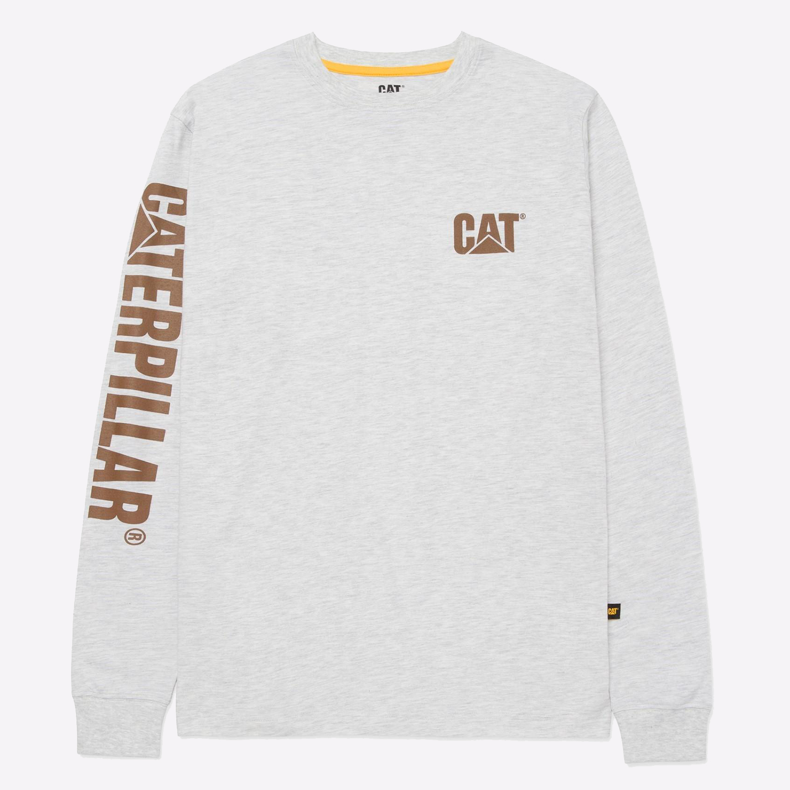 Caterpillar Trademark Banner Long Sleeve T-Shirt Mens - GRD-38524-73674-09