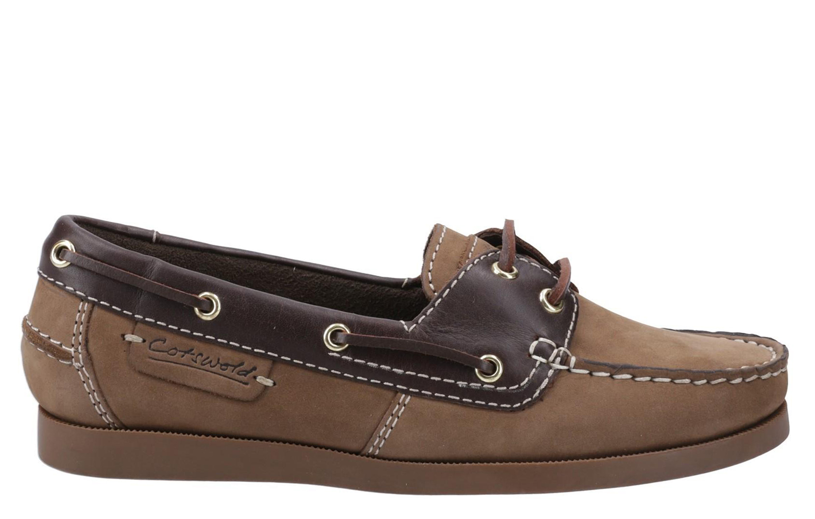 Cotswold Waterlane Memory Foam Womens Shoes | Boat Shoes  | Taupe/ Brown  | UK Size 6