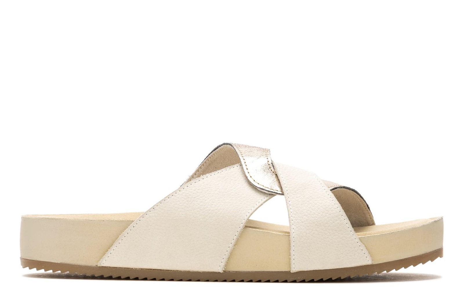 Hush Puppies Mylah Womens Slip On Leather Sandals | Sandals  | Sand  | UK Size 6