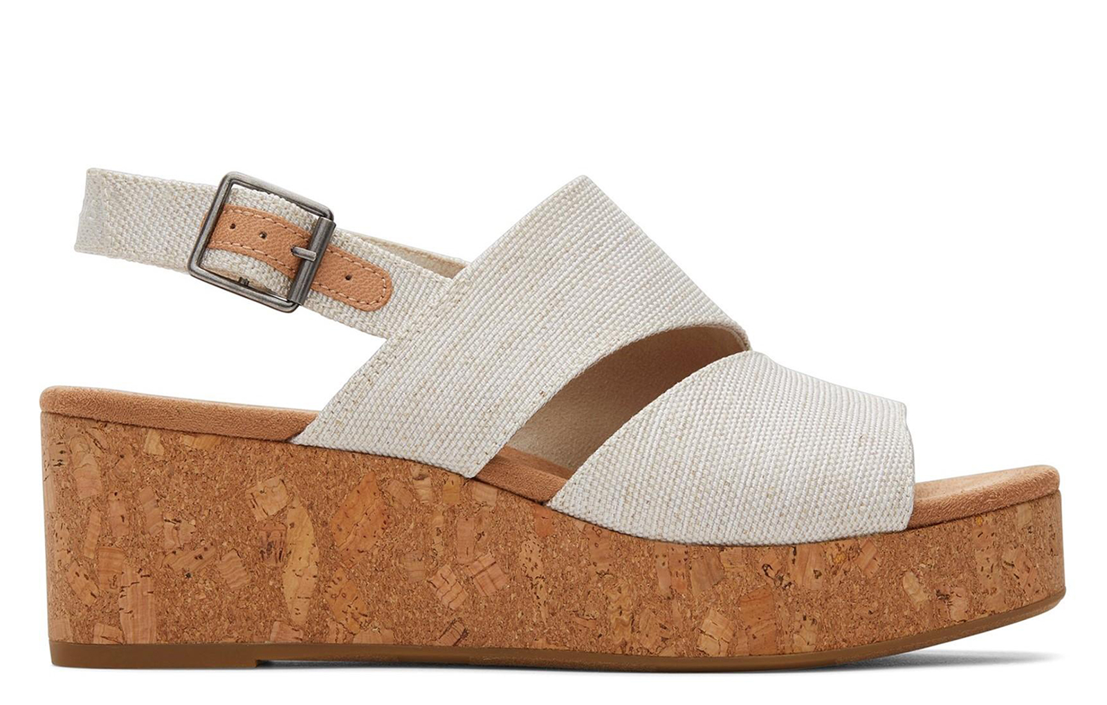 Toms Claudine Womens Wedge Sandals | Slip On Shoes  | Natural  | UK Size 7