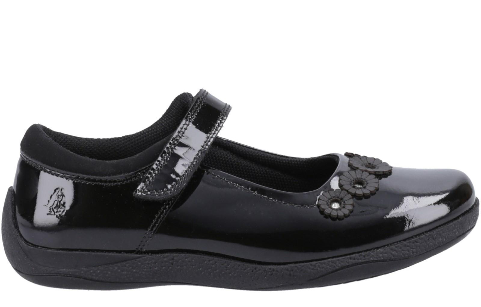 Hush Puppies Christina Patent Girls School Shoes | School Shoes  | Black  | UK Size 12